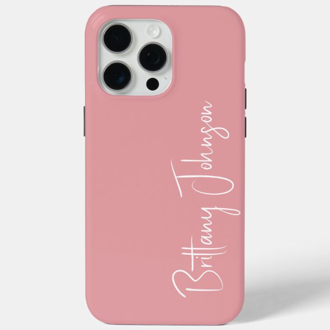 Funda De Case-Mate Para iPhone Rubor Pink monogramado (Reverso )