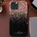 Funda Para iPhone 11 Rubor Rosa Rosa Oro Negro Purpurina Monograma Nomb<br><div class="desc">Oro Rosa - Purpurina de goteo y espuma rosada y negra de Rubor Cepillado con nombre de monograma Metalizado y teléfono inicial. Esto hace que el dulce perfecto cumpleaños 16, boda, ducha de novia, aniversario, ducha de bebé o fiesta de soltera sea regalo para alguien que ama el lujo glam...</div>