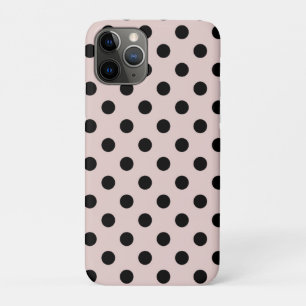 Funda Para iPhone 11 Pro Rubor Rosa y Lunares Negros Punto