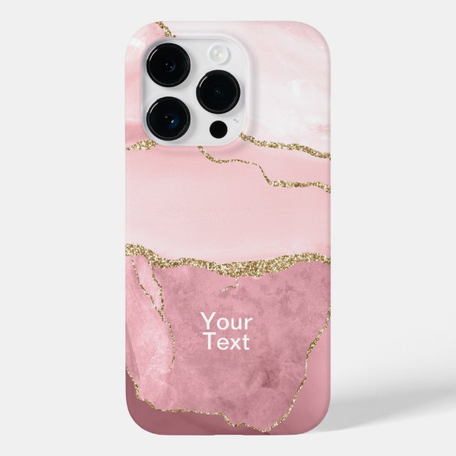 Funda De Case-Mate Para iPhone Rubor y ágata dorada (Reverso )