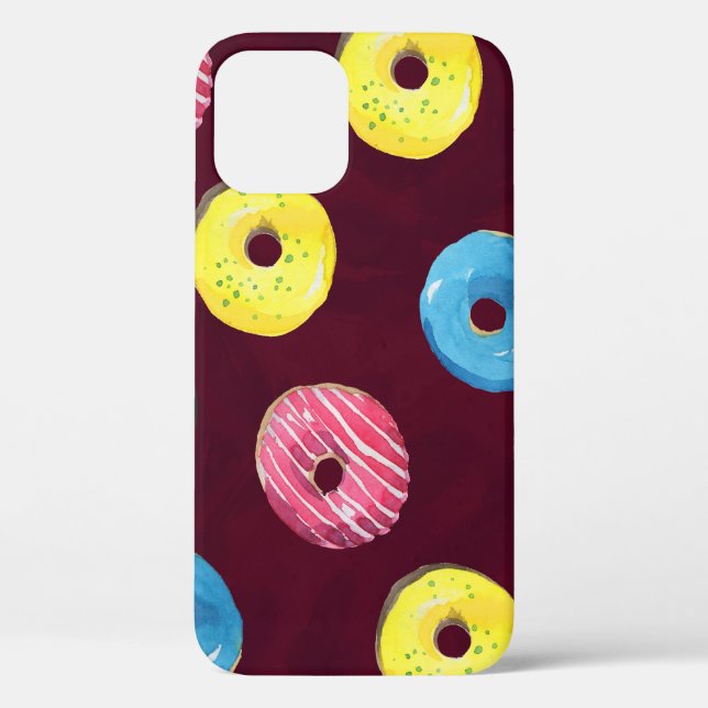 Funda De Case-Mate Para iPhone Ruby Donuts: Patrón de color agua sin foco. (Reverso )