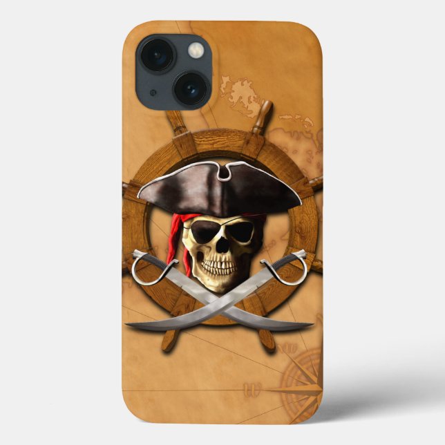 Funda De Case-Mate Para iPhone Rueda alegre del pirata de Rogelio (Reverso)