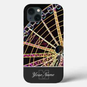 Funda Para iPhone 13 Rueda de la fortuna Neon-Pop-Art con Monograma!