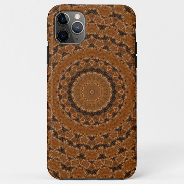 Funda De Case-Mate Para iPhone Rueda de Mandala Marrón... (Reverso)