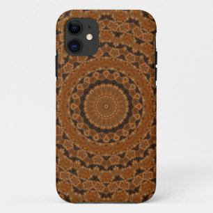 Funda Para iPhone 11 Rueda de mandala marrón...