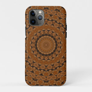 Funda Para iPhone 11 Pro Rueda de mandala marrón...