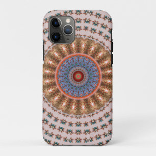 Funda Para iPhone 11 Pro Rueda de mandala marrón claro