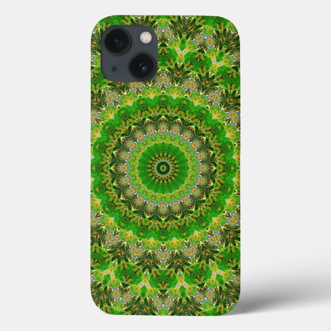 Funda De Case-Mate Para iPhone Rueda de Mandala Verde (Reverso)