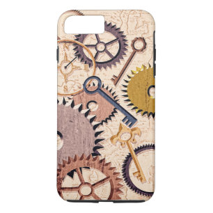 Funda Para iPhone 8 Plus/7 Plus Ruedas Steampunk, engranajes, llaves, pintura de a