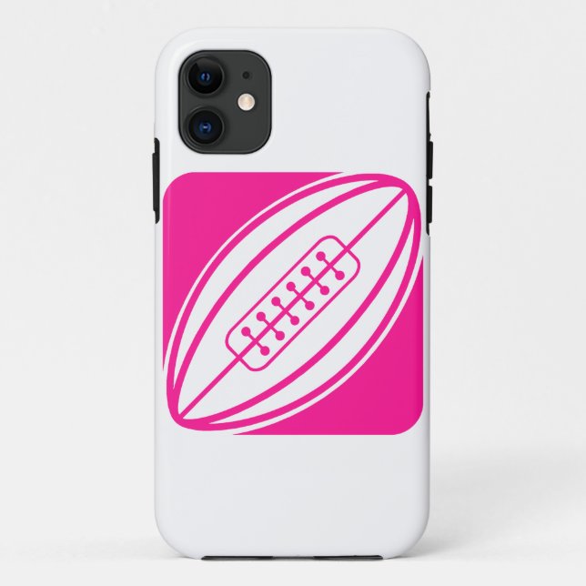 Funda De Case-Mate Para iPhone Rugby rosa caliente (Reverso)
