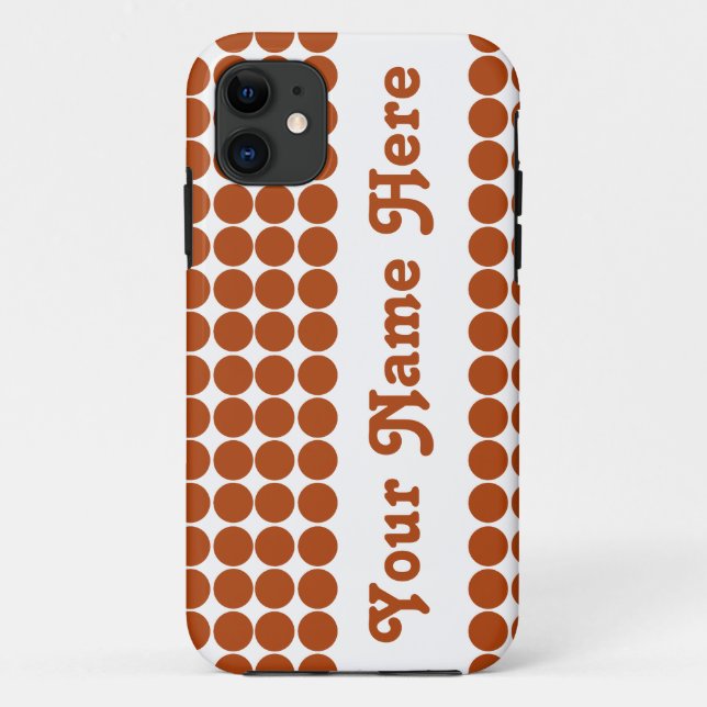 Funda De Case-Mate Para iPhone Rust Red Safari Dot con nombre (Reverso)