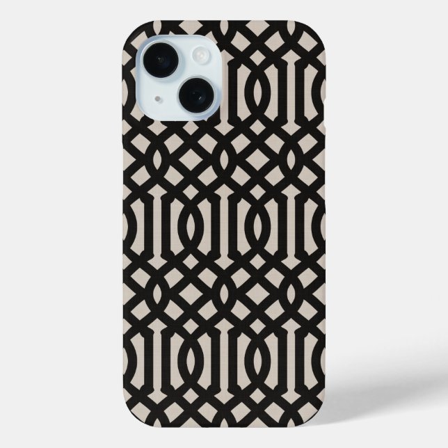 Funda De Case-Mate Para iPhone Rustic Black Trellis (Reverso )