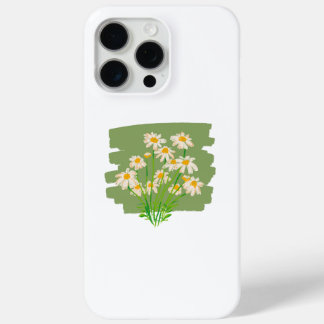 Funda Para iPhone 15 Pro Max Rustic Floral Design on Green Background