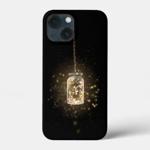 Funda Para iPhone 13 Mini Rustic Mason Jars String Lights