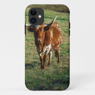 Funda Para iPhone 11 Rústica de la foto de vaca bovina de Londres en Te