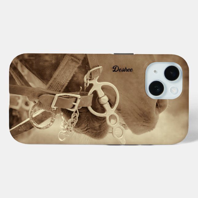 Funda De Case-Mate Para iPhone Rústico caballo marrón occidental (Reverso (Horizontal))