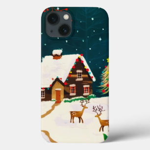 Funda Para iPhone 13 Rústico Navidad de invierno en invierno 