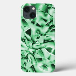 Funda Para iPhone 13 Rústico o no, verde blanco raro corte entrelazado