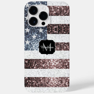 Funda Para iPhone 14 Pro Max De Case-Mate Rústico Rojo Azul Blanco Parpadeando la bandera de