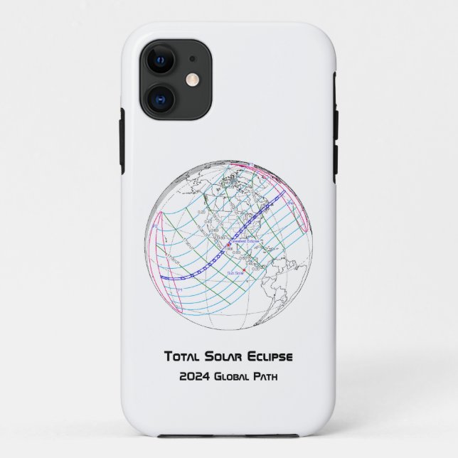 Funda De Case-Mate Para iPhone Ruta mundial total del eclipse solar 2024 (Reverso)