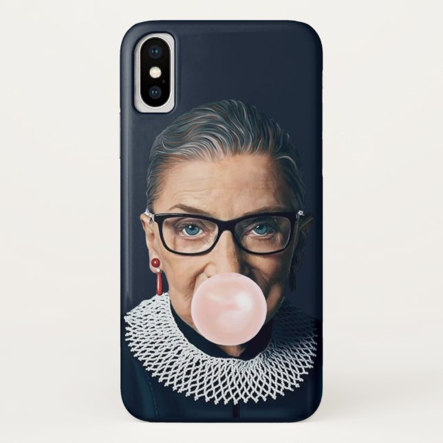 Funda De Case-Mate Para iPhone Ruth Bader Ginsburg luce chicle rosa (Reverso)