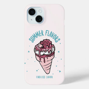 Funda Para iPhone 15 Sabores veraniegos Rascando Crema De Hielo