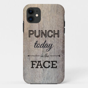 Funda Para iPhone 11 Sacador hoy en la textura de madera divertida de