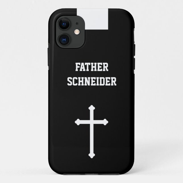 Funda De Case-Mate Para iPhone Sacerdote católico Collar negro religioso (Reverso)