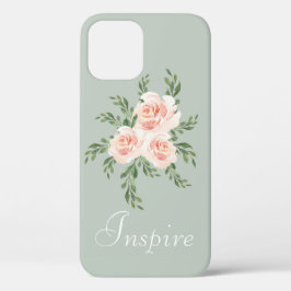 Funda Para iPhone 12 Pro Sage Green Inspire Romántica Tipografía acuática