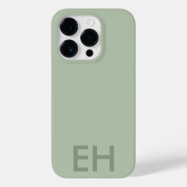Funda Para iPhone 14 Pro De Case-Mate Sage Green Minimalista, Monocromatic Initials