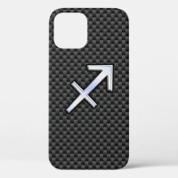 Sagittarius Zodiac Rótulo estilo fibra de carbono