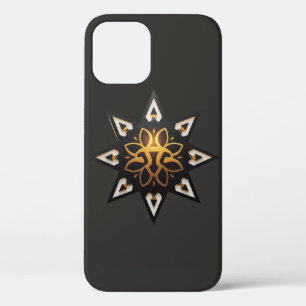 Funda Para iPhone 12 🌟 Sagrada Geometría Mandala - Estrella dorada ete