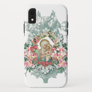 Funda Para iPhone XR Sagrado Corazón Jesús Virgen María Religiosa  