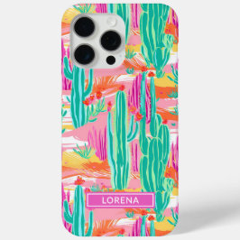 Funda Para iPhone 15 Pro Max Saguaro Cacti Coloridos Personalizados