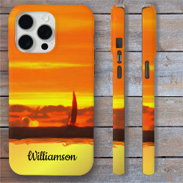 Funda Para iPhone 15 Pro Max Sailboat Sunset 1300