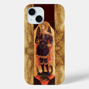 FUNDA PARA iPhone 15 SAINT MICHAEL ARCHANGEL CON PARCHÓN ANTIGUO DE DRA