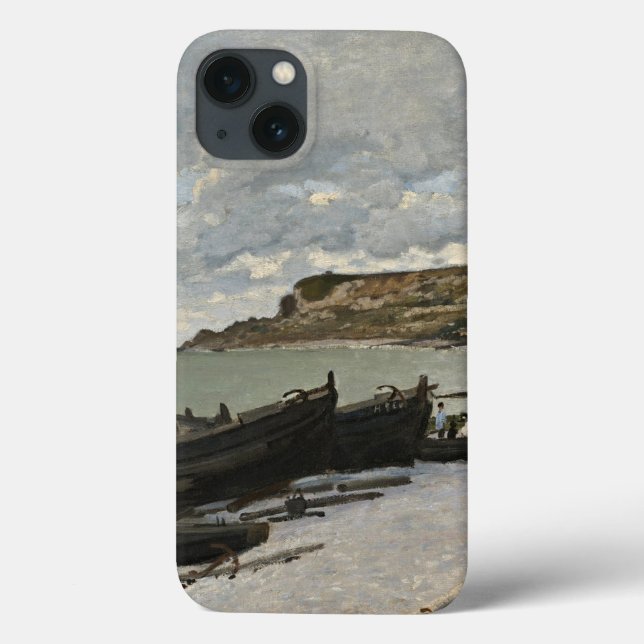 Funda De Case-Mate Para iPhone Sainte-Adresse by Monet - Boats Sea Cloudy Sky (Reverso)