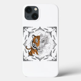 Funda Para iPhone 13 Sak Yant Tiger transformándose en el estuche Drago