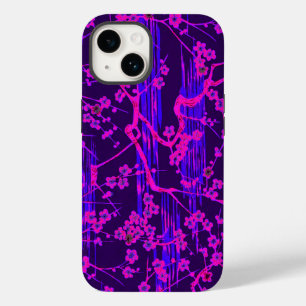 Funda Para iPhone 14 De Case-Mate SAKURA AZUL ROSA FLORECE Patrón floral japonés