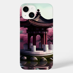 Funda Para iPhone 14 De Case-Mate Sakura Cherry Blossom Garden Shrine Pond Japonés