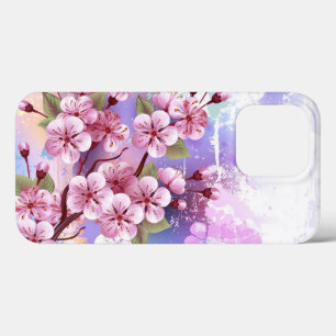 Funda Para iPhone 13 Pro Sakura rosa sobre fondo de pintura