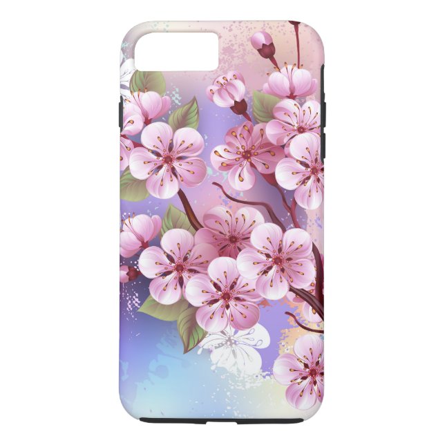 Funda De Case-Mate Para iPhone Sakura rosa sobre fondo de pintura (Reverso)