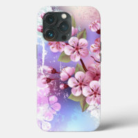 Sakura rosa sobre fondo de pintura