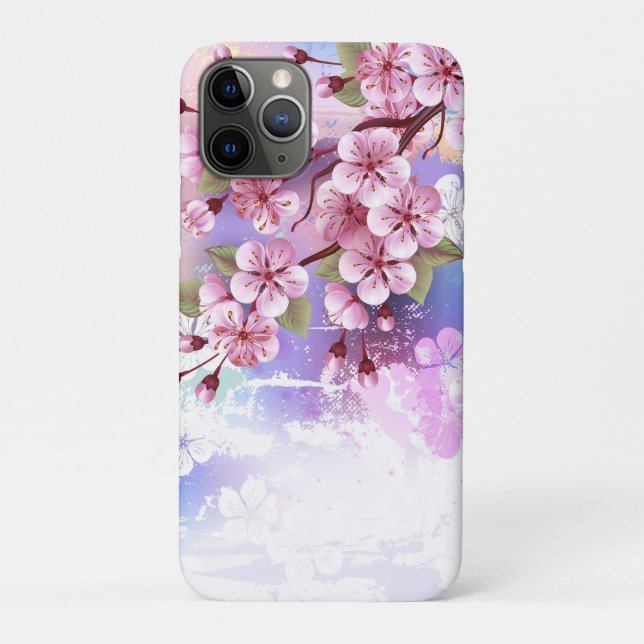 Funda De Case-Mate Para iPhone Sakura rosa sobre fondo de pintura (Reverso)