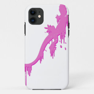 Funda Para iPhone 11 Salamandra rosa con gota de pintura