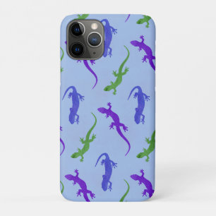 Funda Para iPhone 11 Pro Salamandras en azul, verde y púrpura