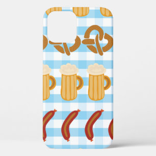Funda Para iPhone 12 Salchichas de cerveza Pretzels alineadas con hilo