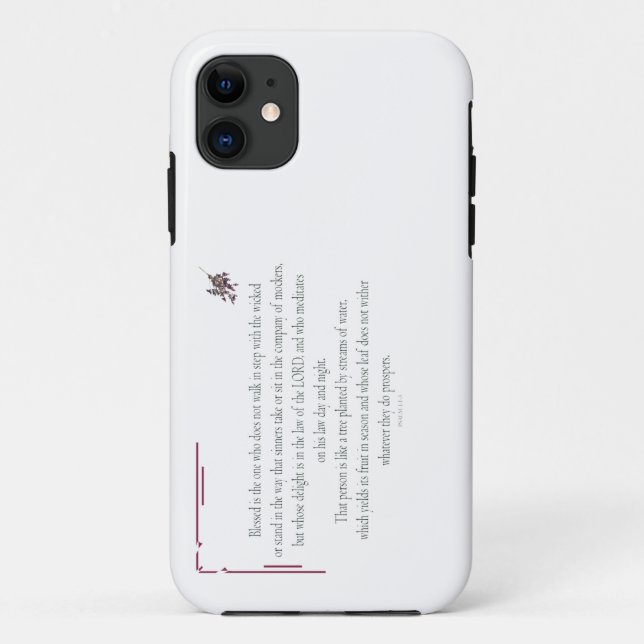 Funda De Case-Mate Para iPhone Salmo 1 Arte de escritura - Bendito y Justo (Reverso)