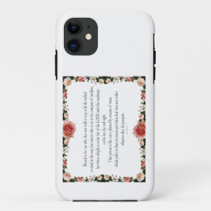 Funda Para iPhone 11 Salmo 1 con bordes de flores
