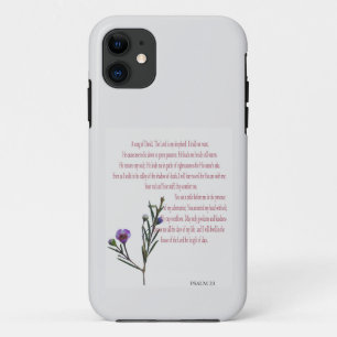 Funda Para iPhone 11 Salmo 23 No me falta nada estuche Purple Floral pa